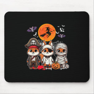 Tapis De Souris Trois Écureuils Drôle Costume Pirate Boo Mummy Hal