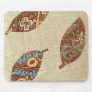 Tapis De Souris Trois feuilles sur l'arrière - plan de toile de