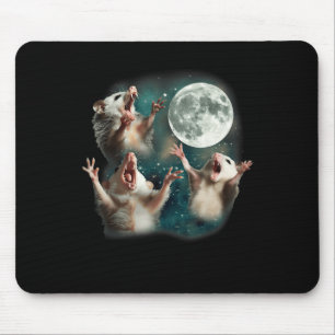 Tapis De Souris Trois Lune Possum _ 3 Opossum Funny Bizarre Maudit