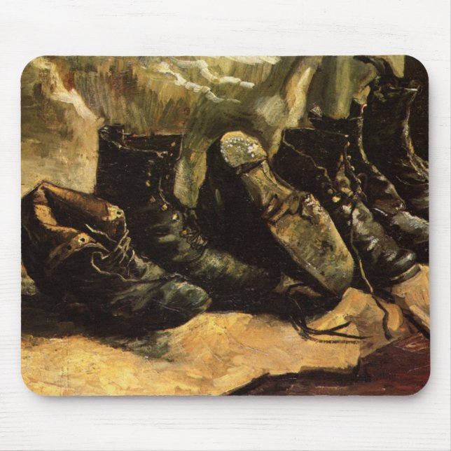 Tapis De Souris Trois paires de chaussures de Vincent van Gogh (Devant)