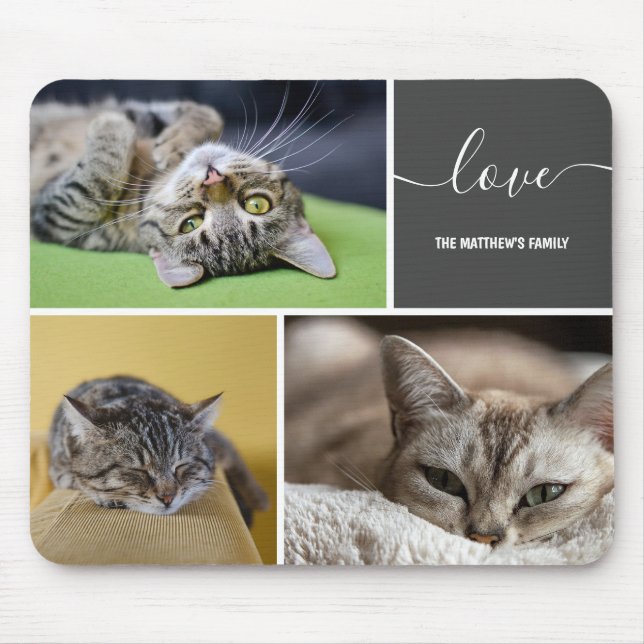 Tapis De Souris Trois photos Collage personnalisé Pad de souris (Devant)