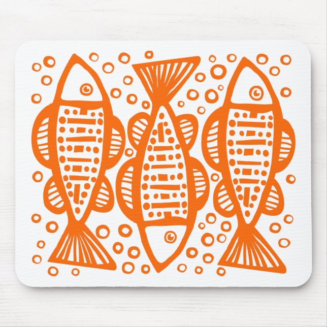Tapis De Souris Trois poissons - Orange (Devant)