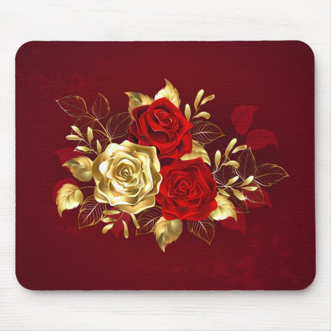 Tapis De Souris Trois Roses de bijoux (Devant)