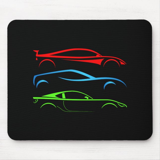 Tapis De Souris Trois voitures de sport (Devant)