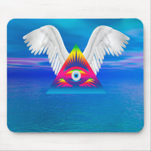 Tapis De Souris Troisième oeil avec ailes