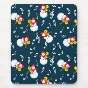Tapis De Souris Trombone Snowman Music Notes Motif