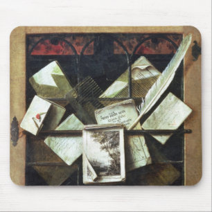 Tapis De Souris Trompe - l ' oeil avec les lettres et les carnets,