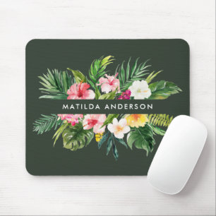 Tapis De Souris Tropical botanical floral green modern foliage