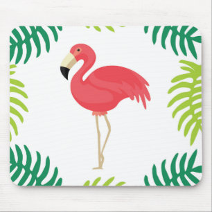 Tapis de souris tropical de Flamant rose