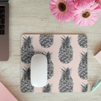 Tropical Grey & Pink Ananas Motif sans couture