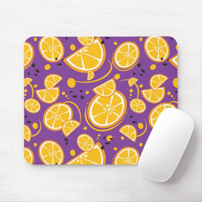 Tapis De Souris Tropical Orange Slices Wedges Citrus Fruit d'été (Avec souris)