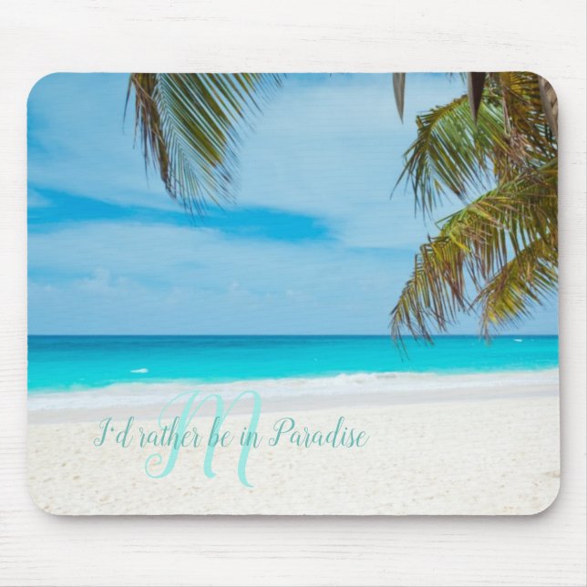 Tapis De Souris Tropical Sandy Beach Turquoise (Devant)