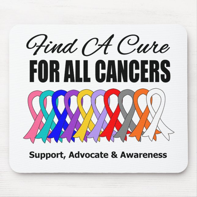 Tapis De Souris Trouver un Ruban Cure pour tous les Cancers (Devant)