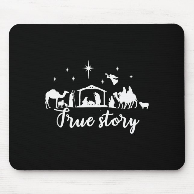 Tapis De Souris True Story Christmas Gift Religious Nativity Scene (Devant)