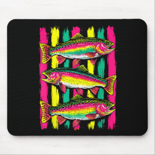 Tapis De Souris Truite arc-en-ciel colorée prépa été vie de lac