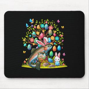 Tapis De Souris Truite Poisson lapin Oeufs de Pâques Cute Costume