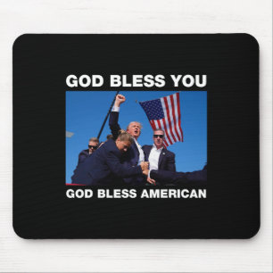 Tapis De Souris Trump 2024 Dieu vous bénisse - Dieu bénisse l'Amér