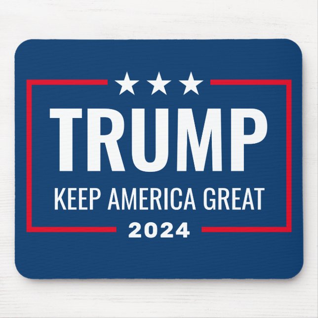 Tapis De Souris Trump 2024 Gardez l'Amérique grande - bleu rouge (Devant)
