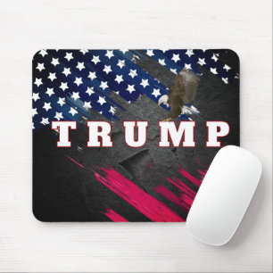 Tapis De Souris Trump 2024 sur le drapeau avec aigle chauve