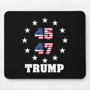Tapis De Souris Trump 45 47 Président Usa Drapeau 2024 2025 Gagnan