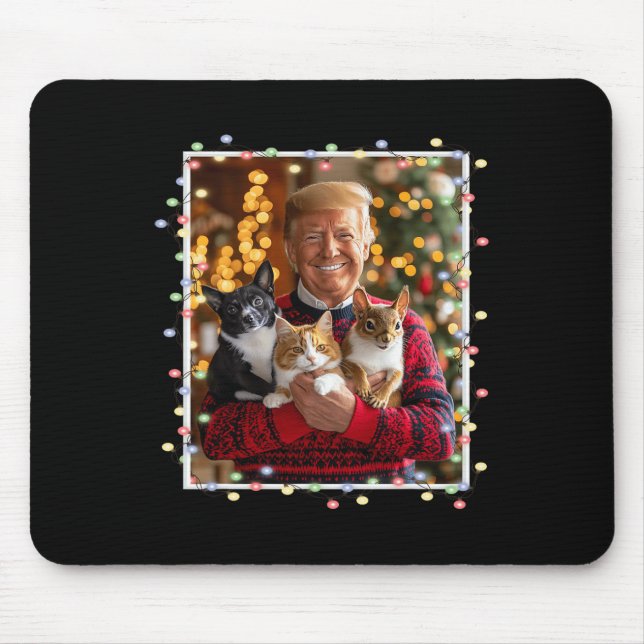 Tapis De Souris Trump Chandail de Noël Chat Chien Écureuil Pet Lov (Devant)