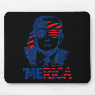 Tapis De Souris Trump est heureux 4 juillet Trump Drapeau américai