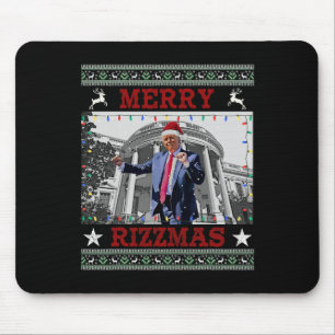 Tapis De Souris Trump Merrry Rizzmas Drôle Humoristique Danse Trum