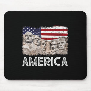 Tapis De Souris Trump Président 45e Rushmore Mont Drapeau Américai