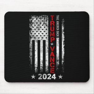 Tapis De Souris Trump Vance 2024 - Drapeau américain Vintage - Rep