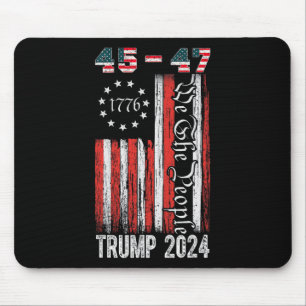 Tapis De Souris Trump vintage 2024 45-47 Us Drapeau Nous Le Peuple