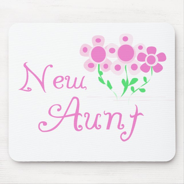Tapis De Souris Tshirts et cadeaux de la nouvelle tante rose Fleur (Devant)