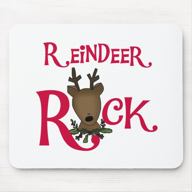 Tapis De Souris Tshirts et cadeaux Reindeer Rock (Devant)