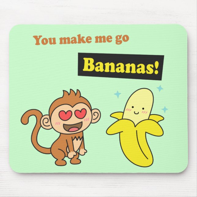 Tapis De Souris Tu me fais passer des bananes, mignon Humour d'amo (Devant)
