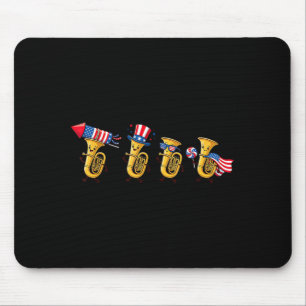 Tapis De Souris Tuba Drôle Drapeau Américain Usa 250 Ans 4 Juillet