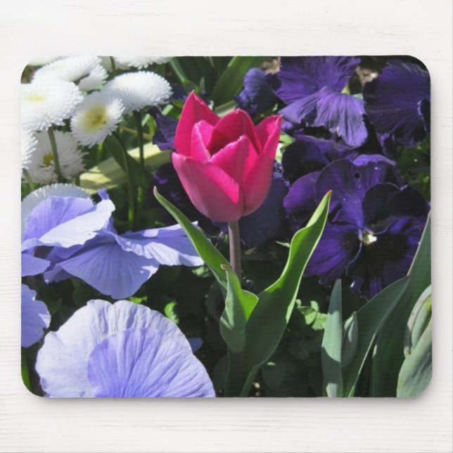 Tapis De Souris Tulipe rose minuscule Mousepad (Devant)