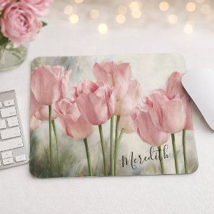Tapis de souris Tulipes roses