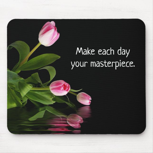 Tapis De Souris tulipes roses d'inspiration noire (Devant)