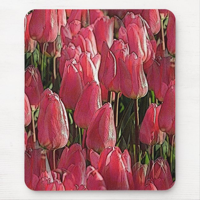 Tapis De Souris Tulipes roses jolies (Devant)