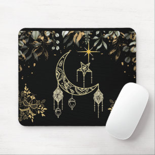 Tapis De Souris Tumeaux célestes et lune Noir céleste