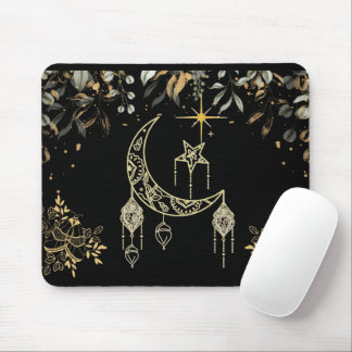 Tapis De Souris Tumeaux célestes et lune Noir céleste
