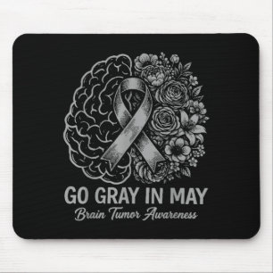 Tapis De Souris Tumeur cérébrale sensibilisation porter gris en ma