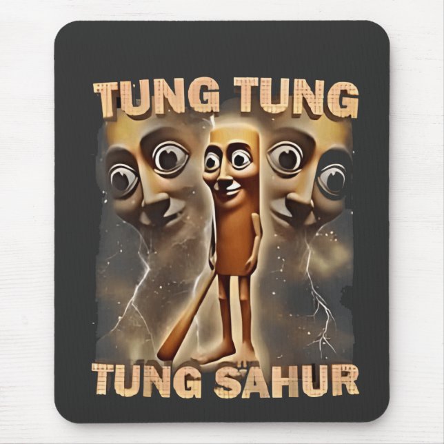 Tapis De Souris Tung tung sahur Brainrot Meme (Devant)