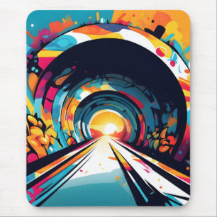 Tapis De Souris Tunnel Avec Graffiti Art