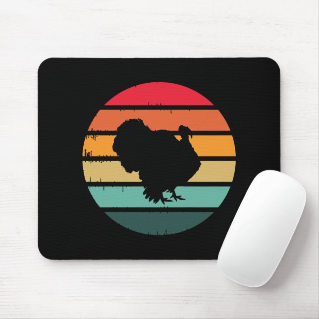 Tapis De Souris Turquie Oiseau Thanksgiving Distressed coucher de  (Avec souris)