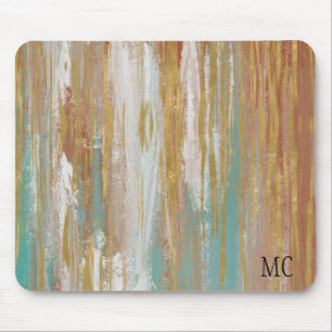 Tapis De Souris Turquoise, blanc, rouge ocre et or Abstrait