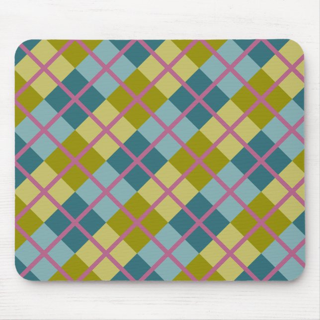 Tapis De Souris Turquoise bleu or jaune Magenta Motif (Devant)