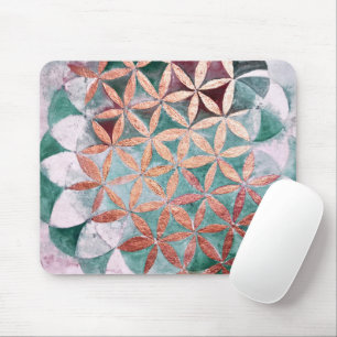 Tapis De Souris Turquoise Blush Pink Pastel Abstrait Watercolor Mo