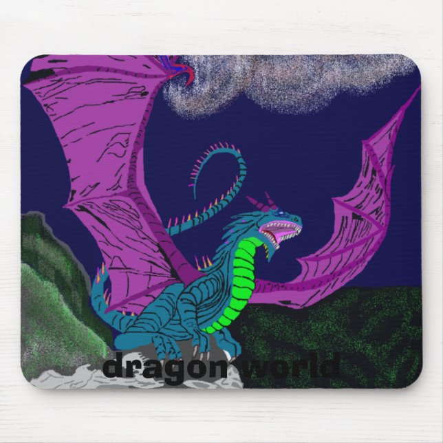 Tapis De Souris turquoise dragon5, monde de dragon (Devant)