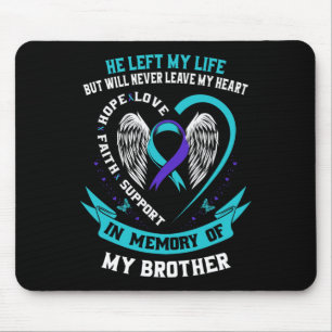 Tapis De Souris Turquoise Et Violet En Mémoire De Mon Frère Suicid