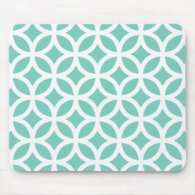 Tapis De Souris Turquoise géométrique (Devant)